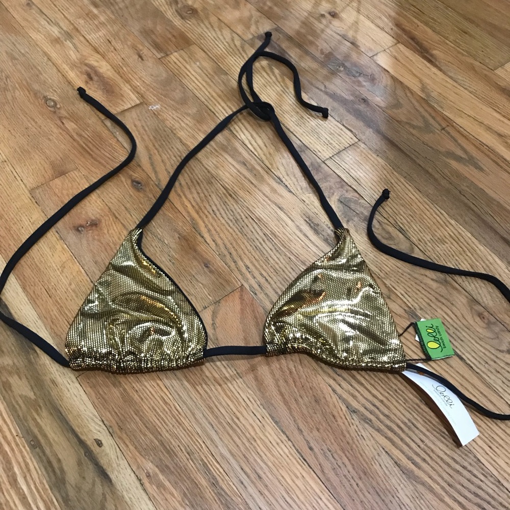 Gold Triangle Bikini Top